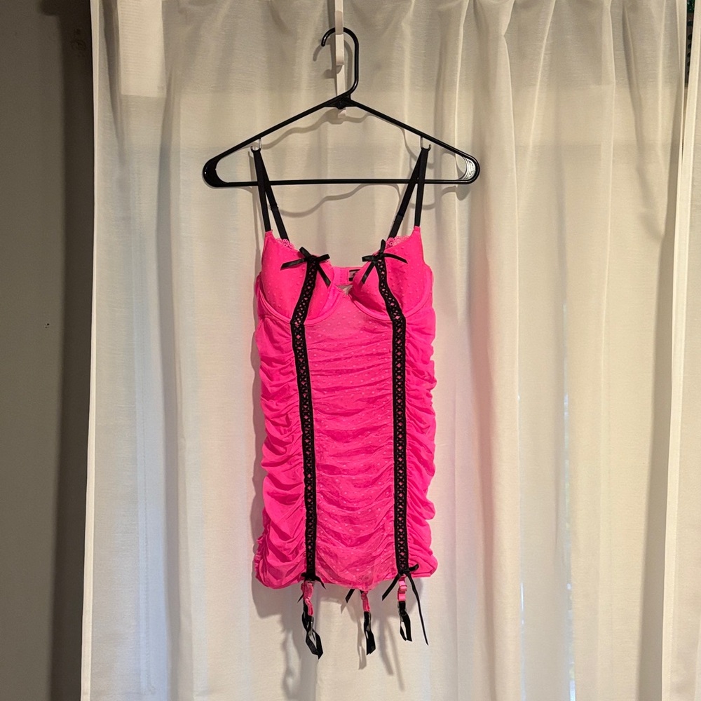 Victoria's Secret Pink Chemise with Black Accents
